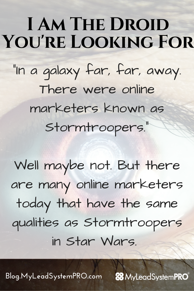 When it comes to marketing your biz, are you a clone (think Stormtrooper) or a unique Droid (C3PO!). Lanacia Rachel is giving you 2 ways to know on this post. And pretty soon, people will be saying, “That IS the droid I’m looking for.”