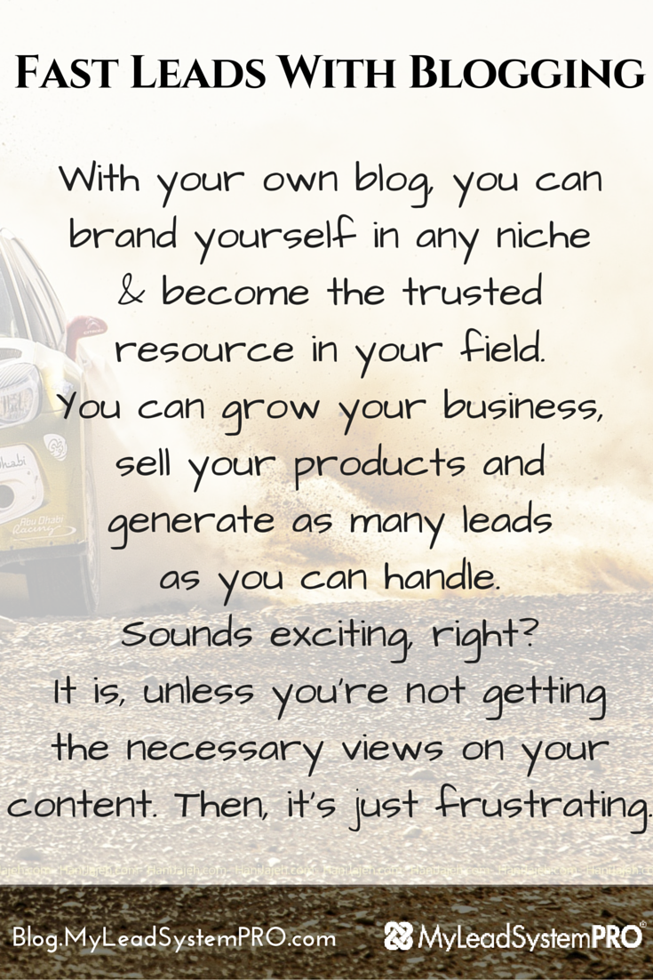 If you've been under the impression that blogging is a slow lead gen strategy, Steve Krivda is going to prove you wrong! Find out How to Get Fast Leads with Blogging!