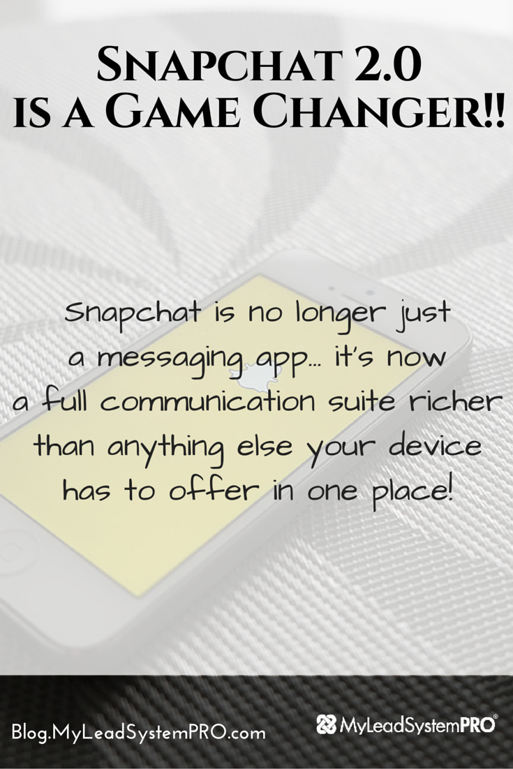 Snapchat has figured out how to pull all human communication into a single interface — video, audio, text, symbols and, drawing. Instead of having to choose how you want to connect before you start, conversations can evolve on the fly... GAME CHANGER!! This 13-minute video blog explains why YOU need to start leveraging Snapchat's massive power.